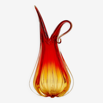 Large Mid-Century Murano Art Glass Pitcher/Vase by Flavio Poli for Seguso Vetri d'Arte, Italy, 1960s