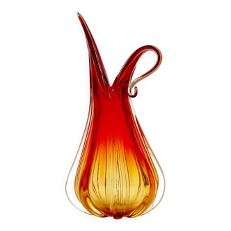 Large Mid-Century Murano Art Glass Pitcher/Vase by Flavio Poli for Seguso Vetri d'Arte, Italy, 1960s