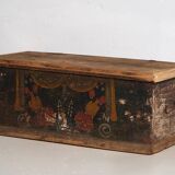 Ancien petit coffre à motifs floraux (c.1920) #73
