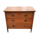Commode des années 50 en chêne massif 3 tiroirs  pieds coniques