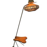 Lampadaire tripied vintage avec tablette