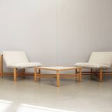 Foldable lounge set in pinewood by Burkhard Vogtherr for Rosenthal