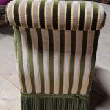 Napoleon III period velvet fireside chair