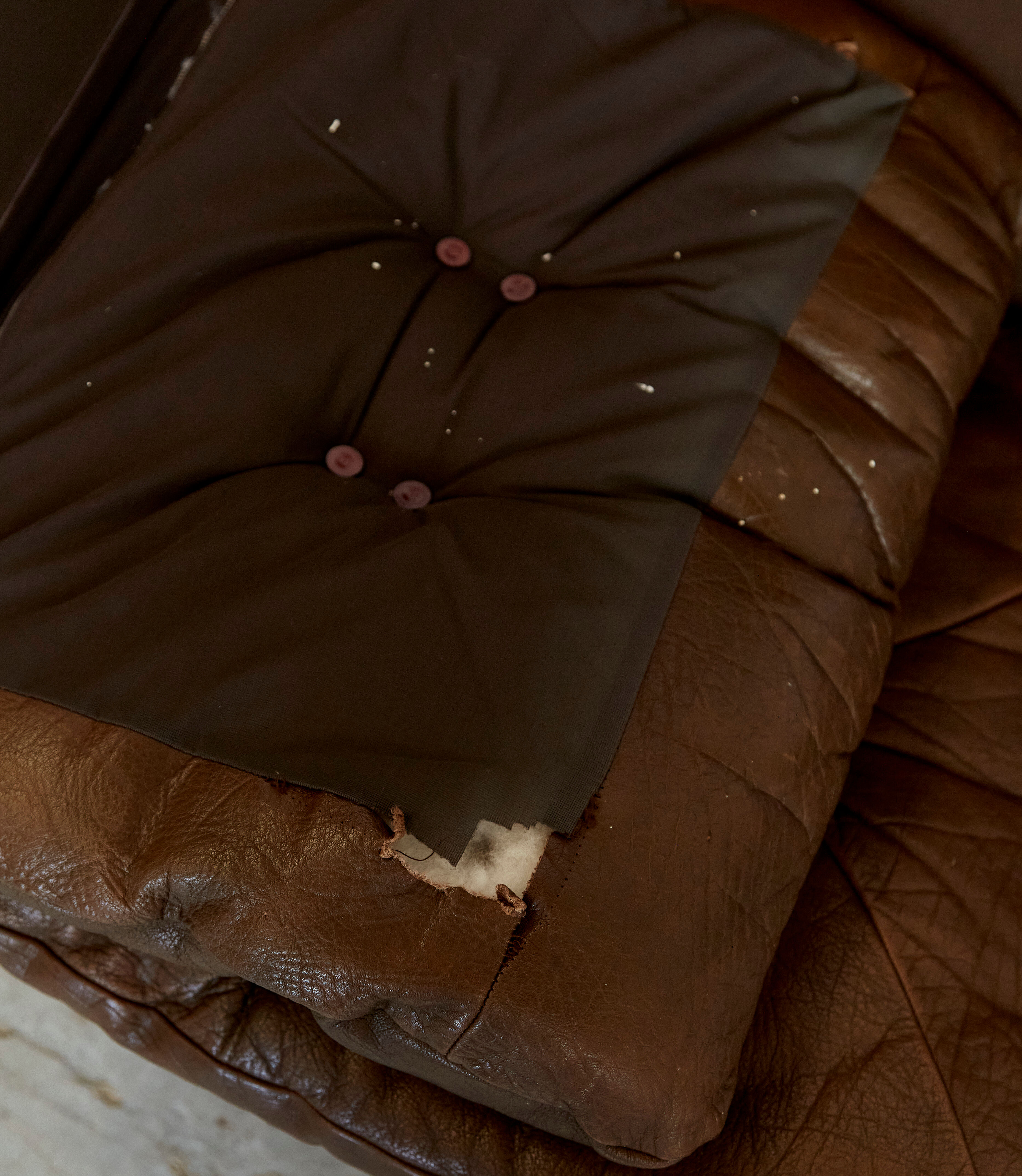 Fauteuil et ottoman design Harald Relling édité par Langlos Möbelfabrik