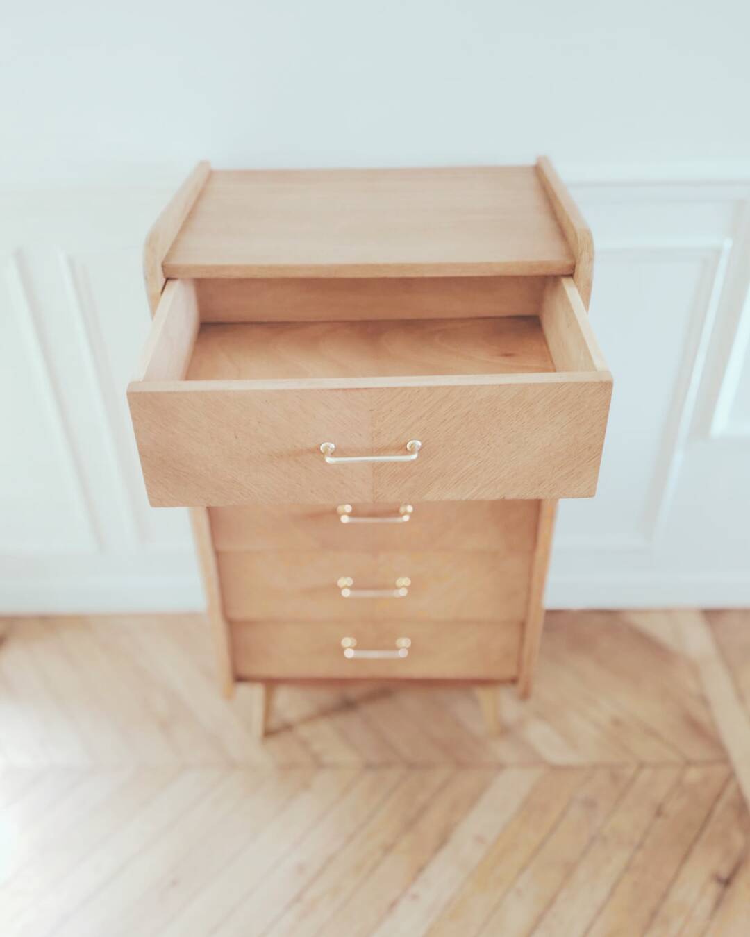Renovated vintage chest of drawers, Scandinavian style, 1950s-60s.