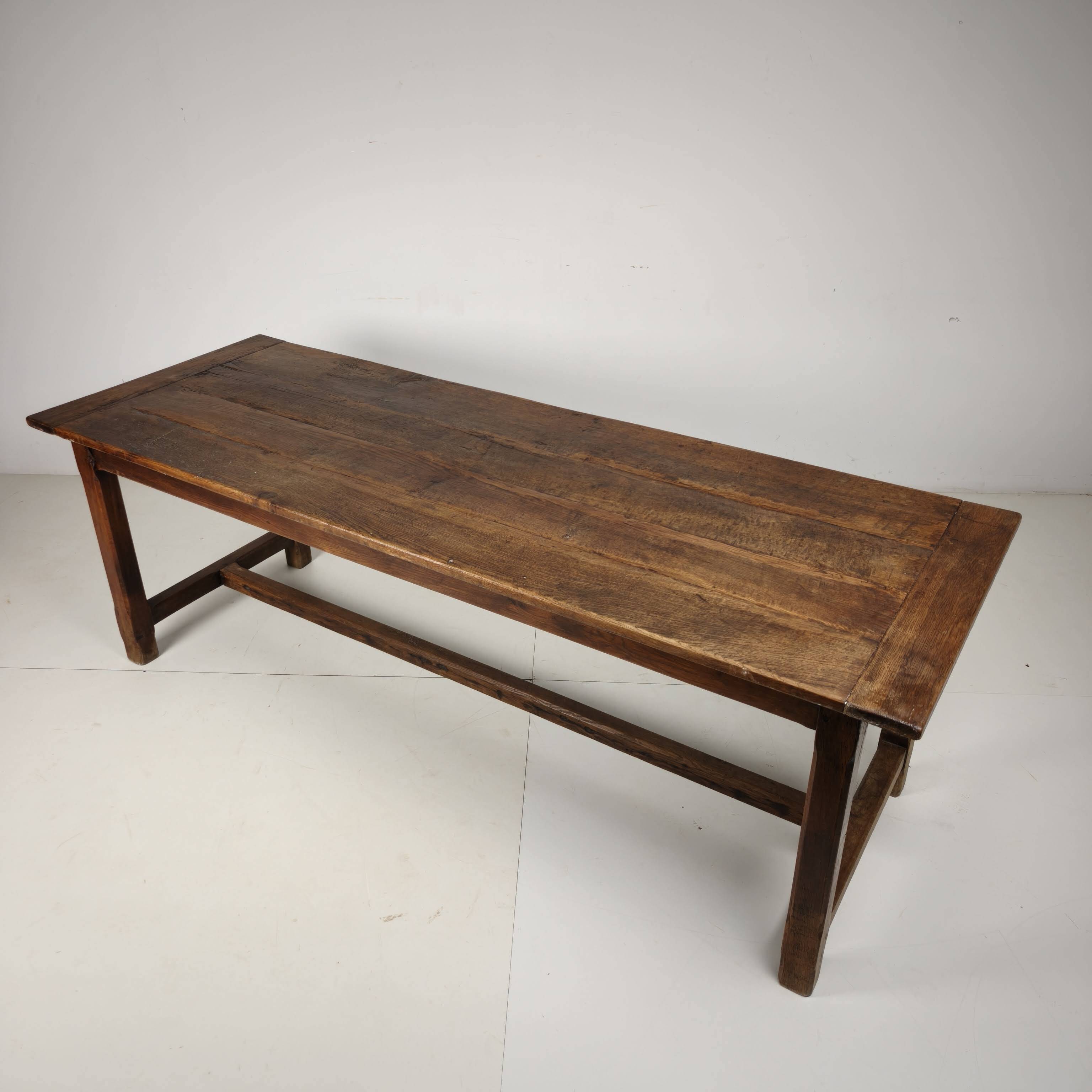 French Oak Farmhouse Table, 19th Century