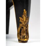 Pair of black wood corner buffets