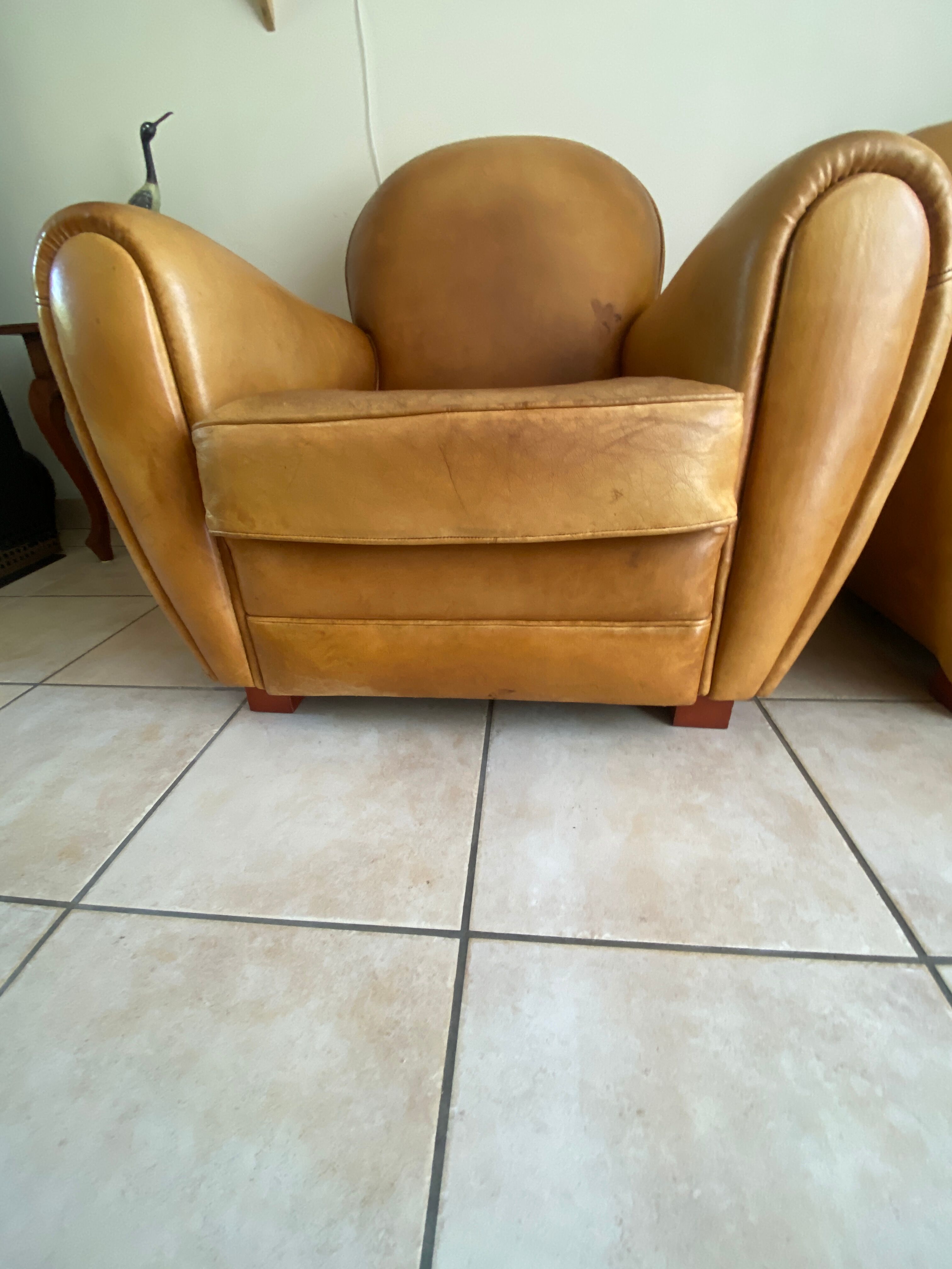 Leather club armchair