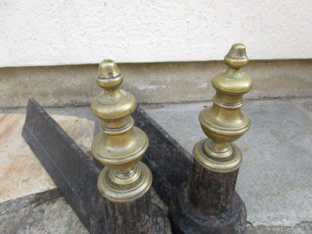 Pair of old cast iron and brass channels