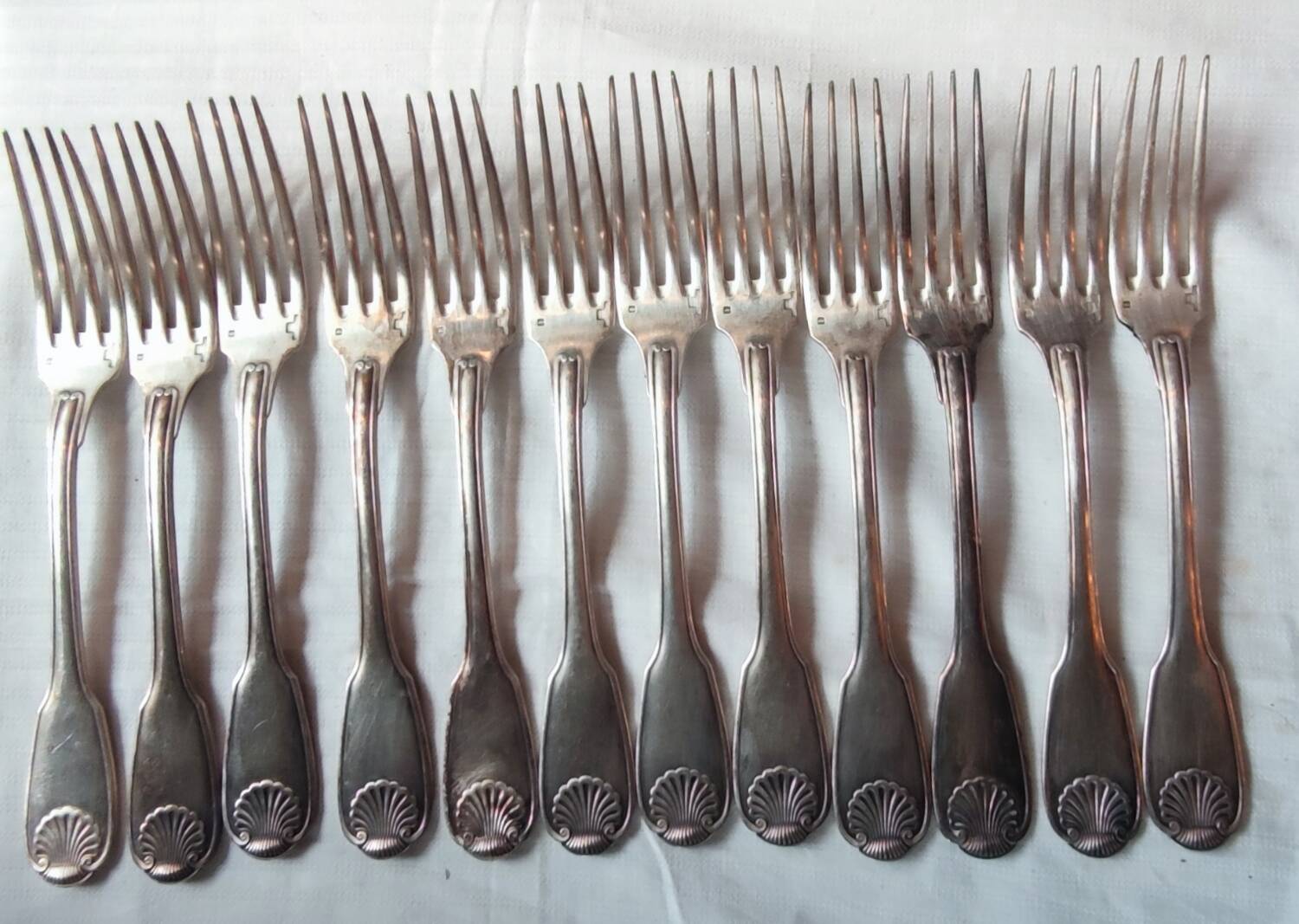 Old Christofle 57-piece shell model cutlery set