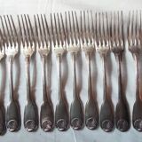 Old Christofle 57-piece shell model cutlery set
