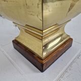 Paire de lampes de table de style Régence avec abat-jour noirs – Base en laiton et bois