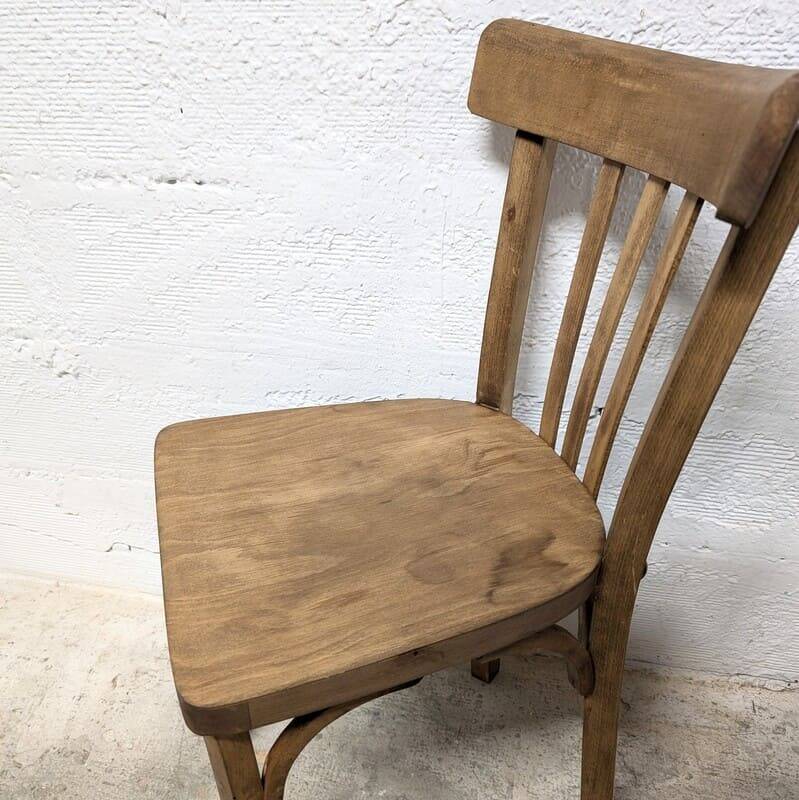 Antique curved wooden bistro chair