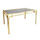 Brass Faux Bamboo Dining Table 1970s Hollywood Regency Glass Gold
