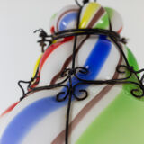 Series of polychrome glass "barley sugar" lanterns, 1950s