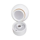 Industrial spherical wall lamp, white, OWS100, Poland, 1960s PRL