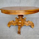 19th century central leg table with extensions