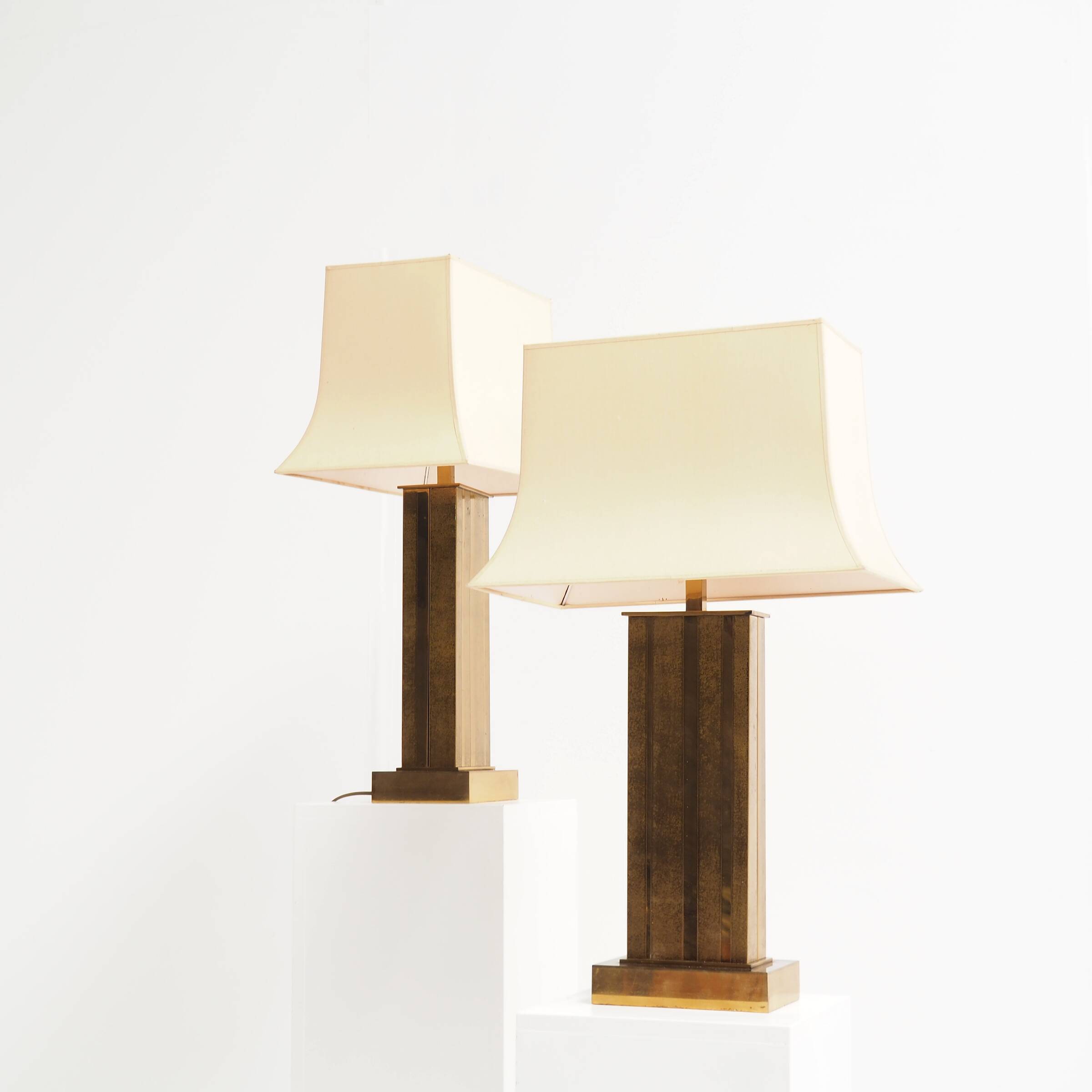 Pair of Large Brass Table Lamps by Willy Daro, Belgium, 1970s