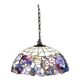 20th-Century Hanging Lamp with Multicolored Shade in the style of Tiffany, 1940s