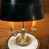 Empire style bouillotte lamp in brass and green sheet metal - Electricity