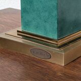 Vintage Jean Roche lamp base, 1980, brass & green