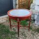 Antique Louis XVI style bouillotte table with marble top