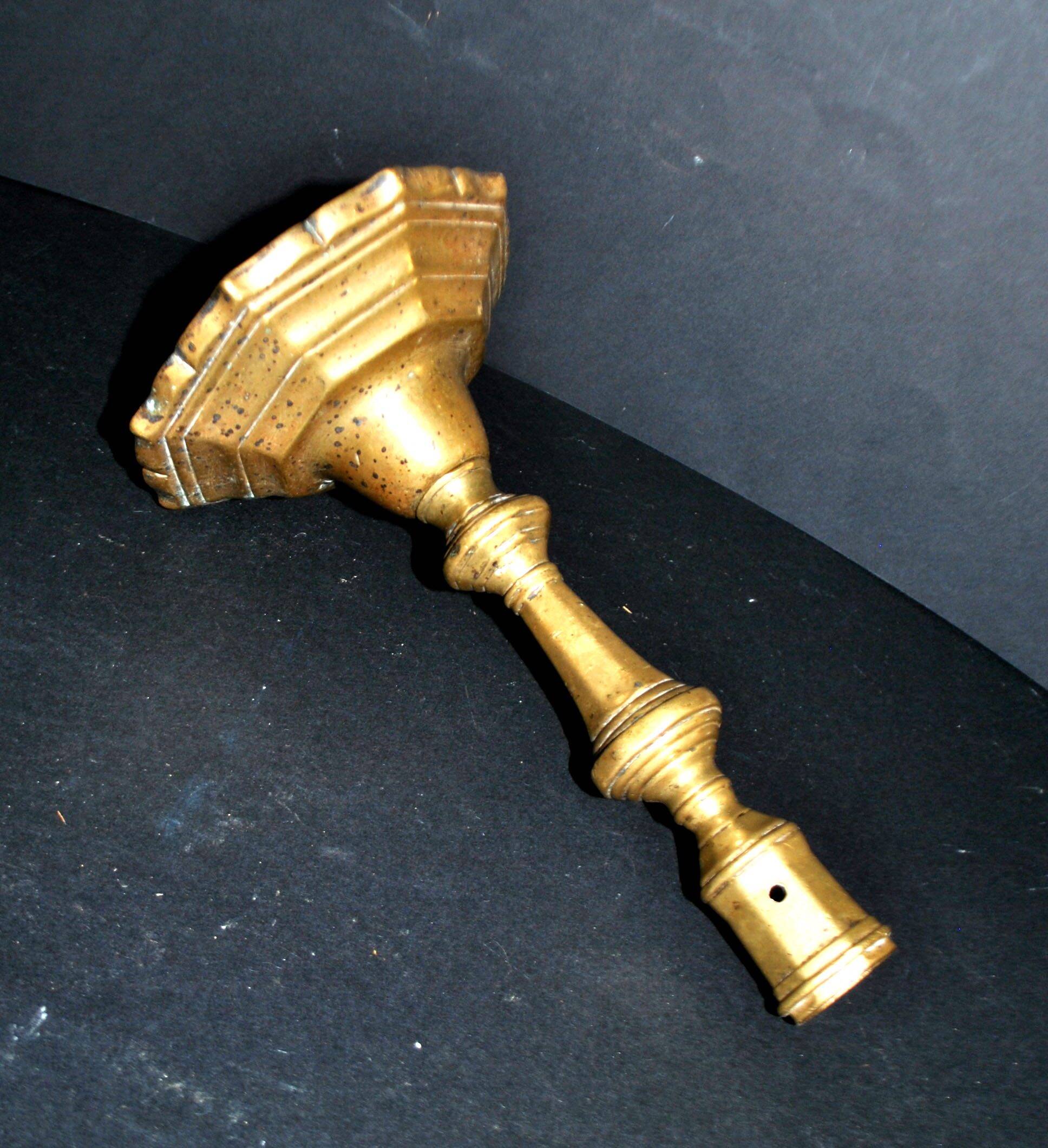 Antique candle holder, carved bronze chandelier, Louis XIV, 18th century.