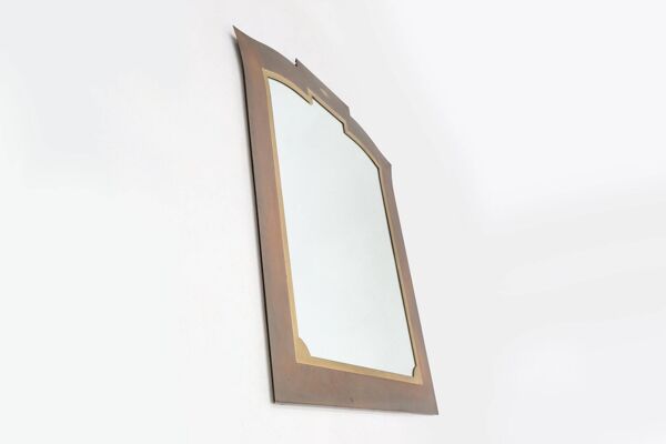 Miroir graphique de Belgo Chrome, Belgique, années 1980.