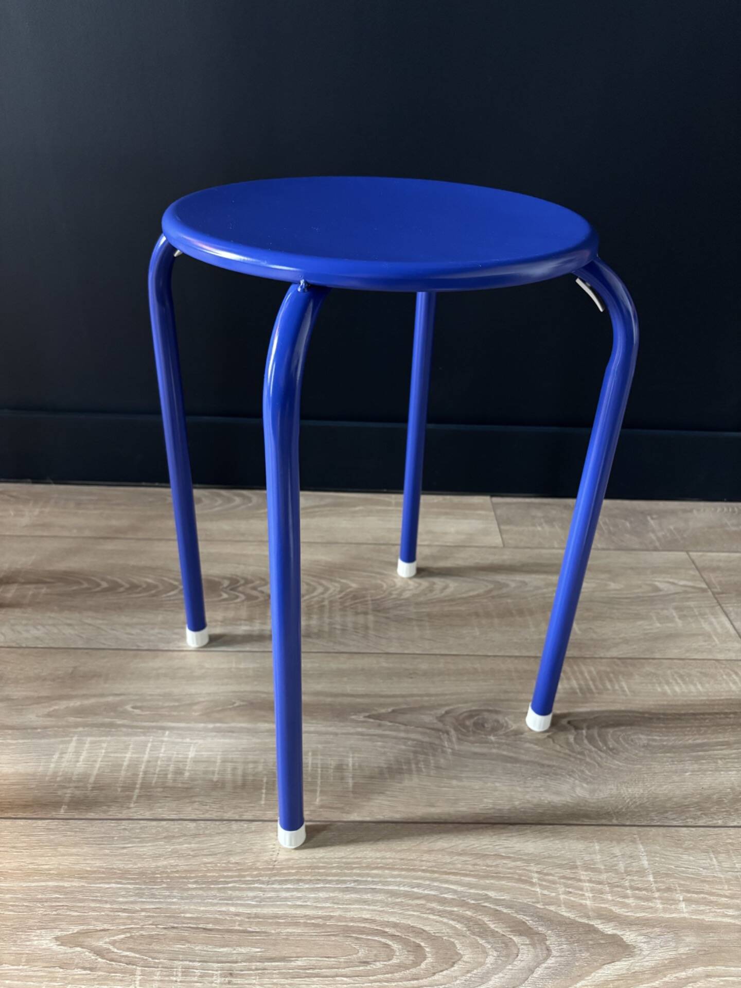 Blue Klein metal stool