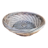 Silver grey woven wicker basket