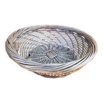Silver grey woven wicker basket