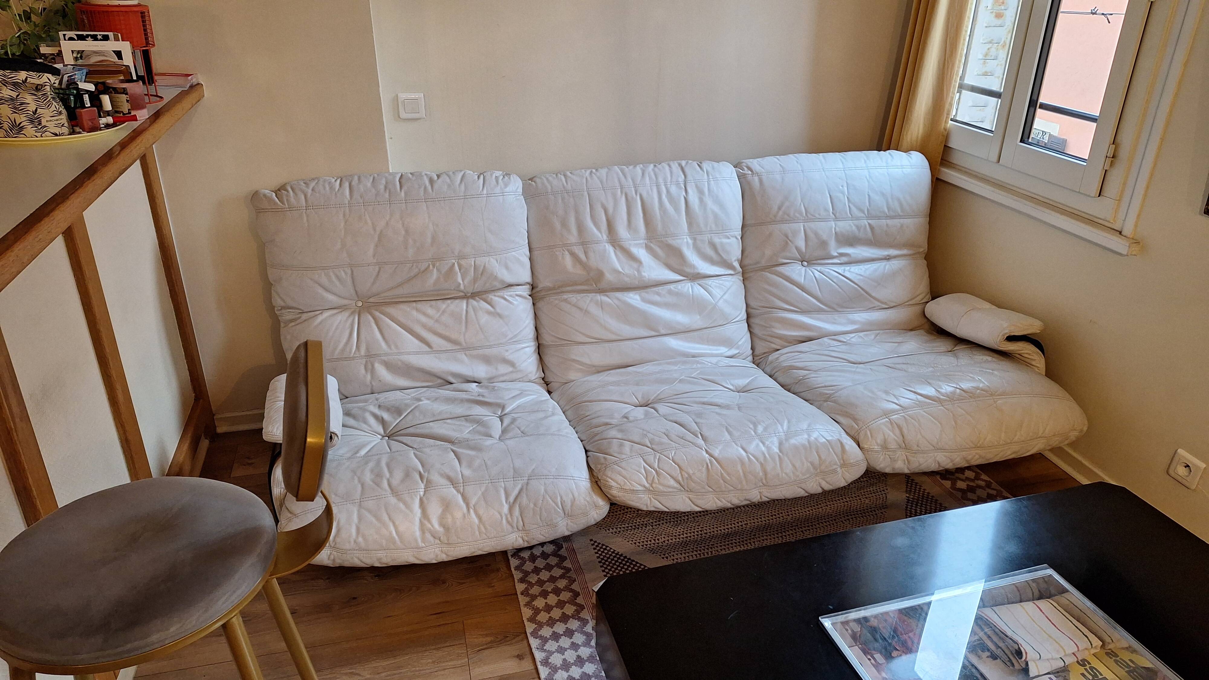 Canapé Ligne Roset Marsala – Michel Ducaroy – plexiglas fumé – vintage