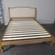 Lit double shabby chic en chêne et lin 160 x 200
