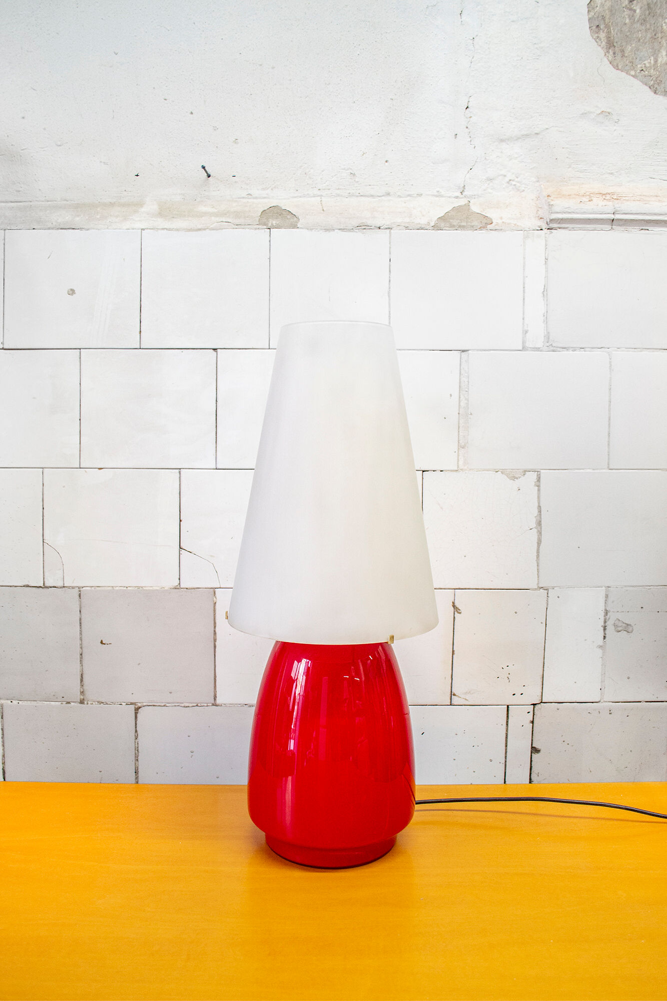 Italian table Lamp double light in Murano Glass from Vistosi, 1960s