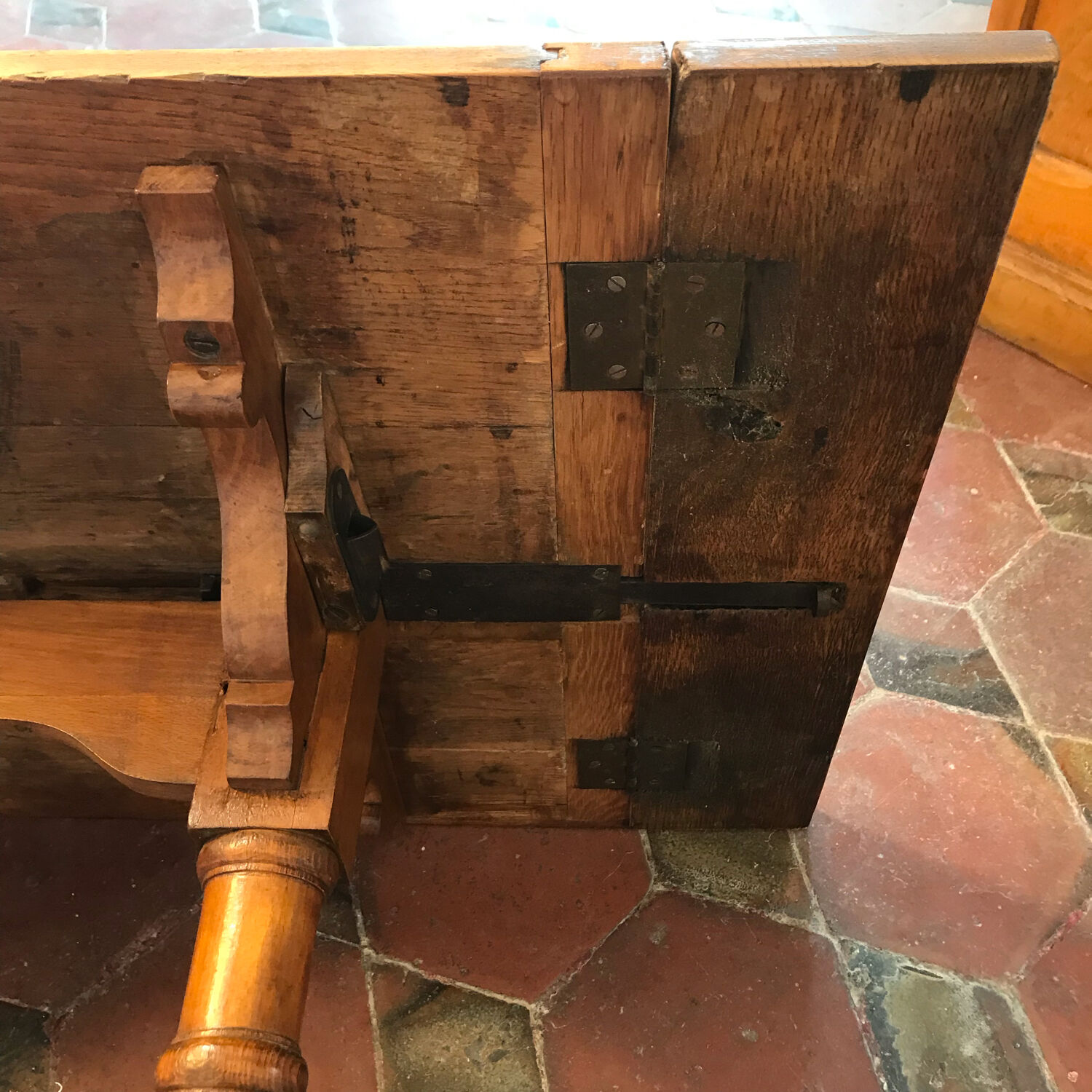 Old wooden bistro table
