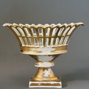 Empire basket in gilded porcelain – France, 19th century