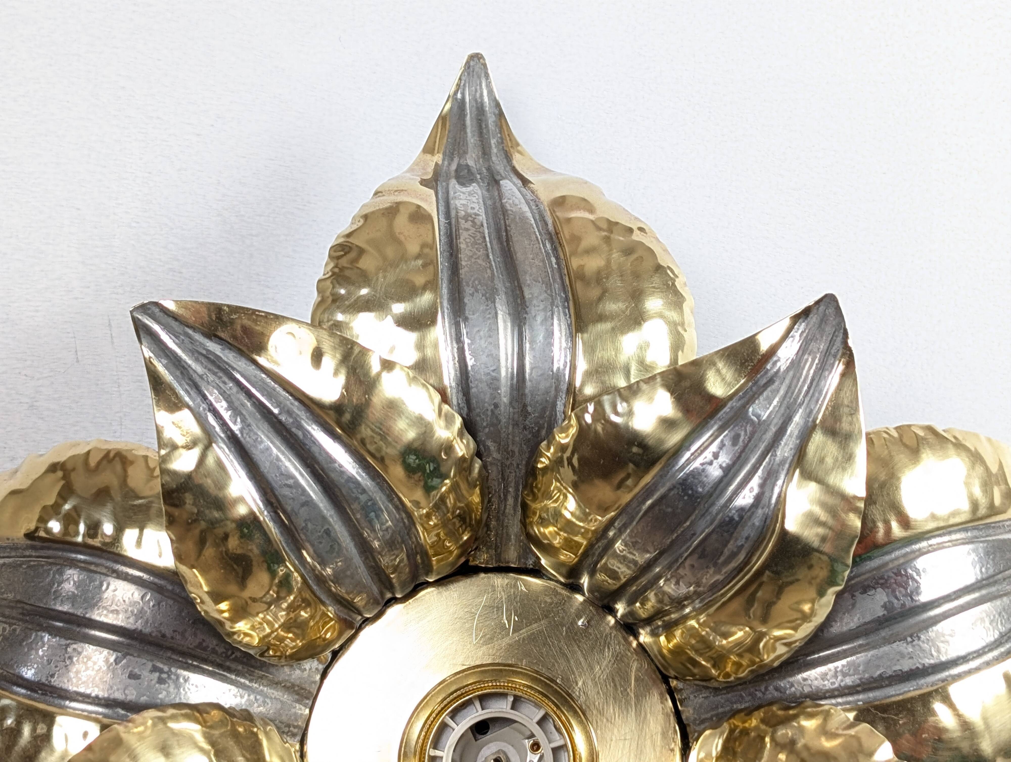 70's Brutalist Brass Wall/Ceiling Light