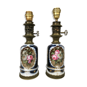 Paire de lampes porcelaine