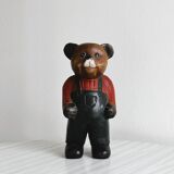 Hand-painted wooden bear