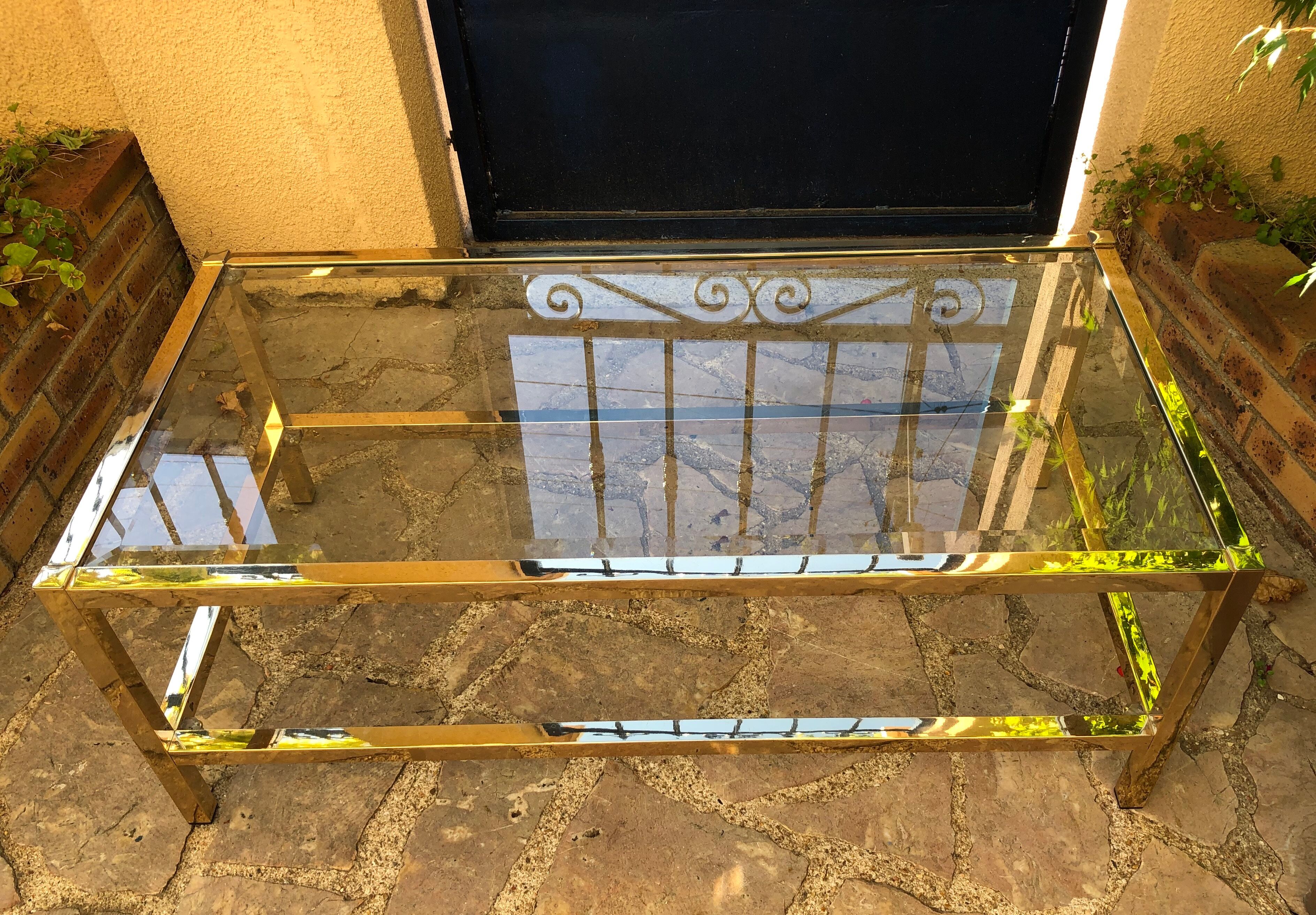 Gold metal coffee table