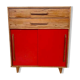 Small infilade vintage chest of drawers 2 sliding doors 2 drawers