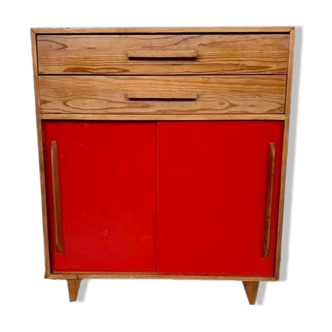 Commode vintage 2 portes coulissantes 2 tiroirs