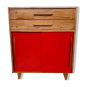 Small infilade vintage chest of drawers 2 sliding doors 2 drawers