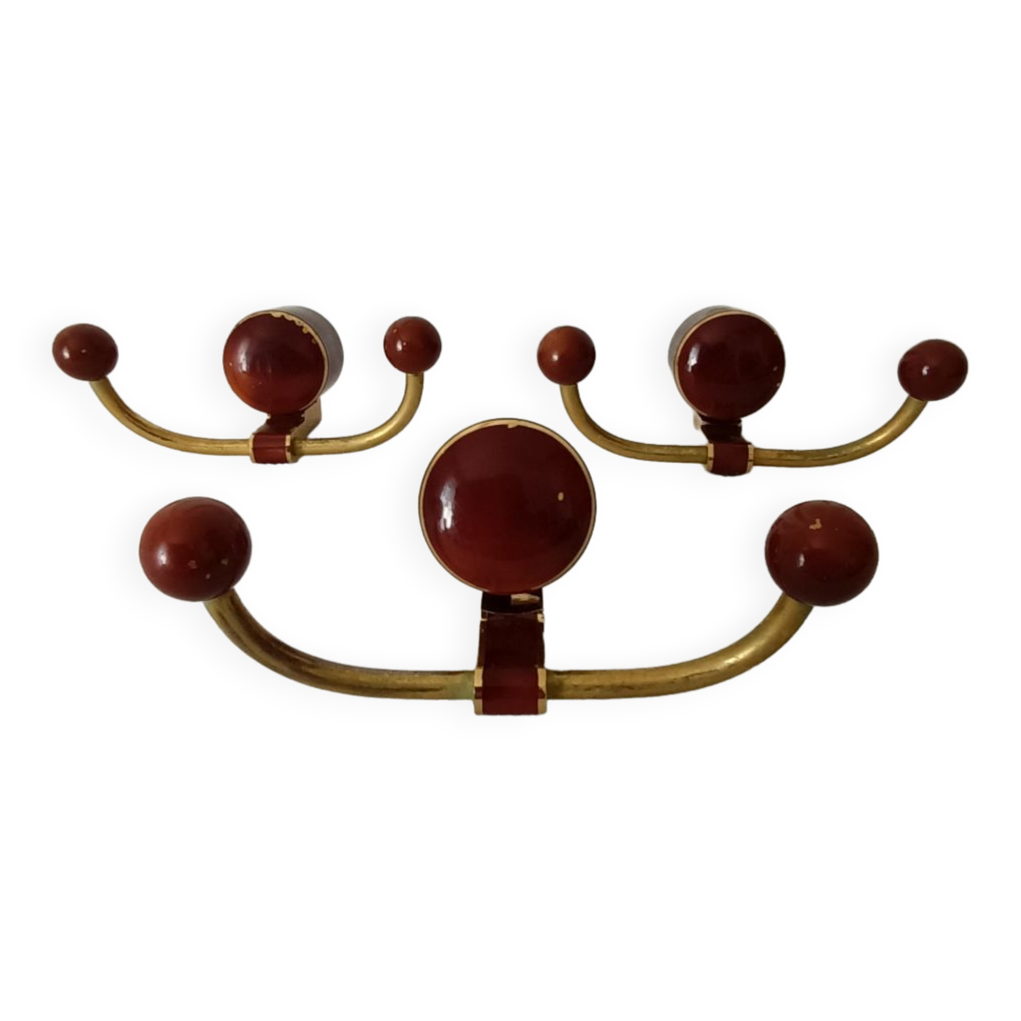 Art deco bakelite brass hooks