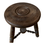 Turned wooden tripod stool