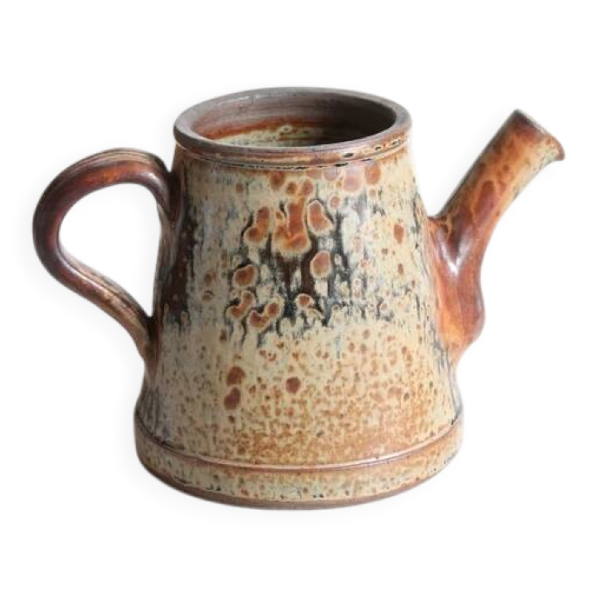Vintage stoneware pottery, glazed ceramic jug by Jean Pierre Prudhomme.