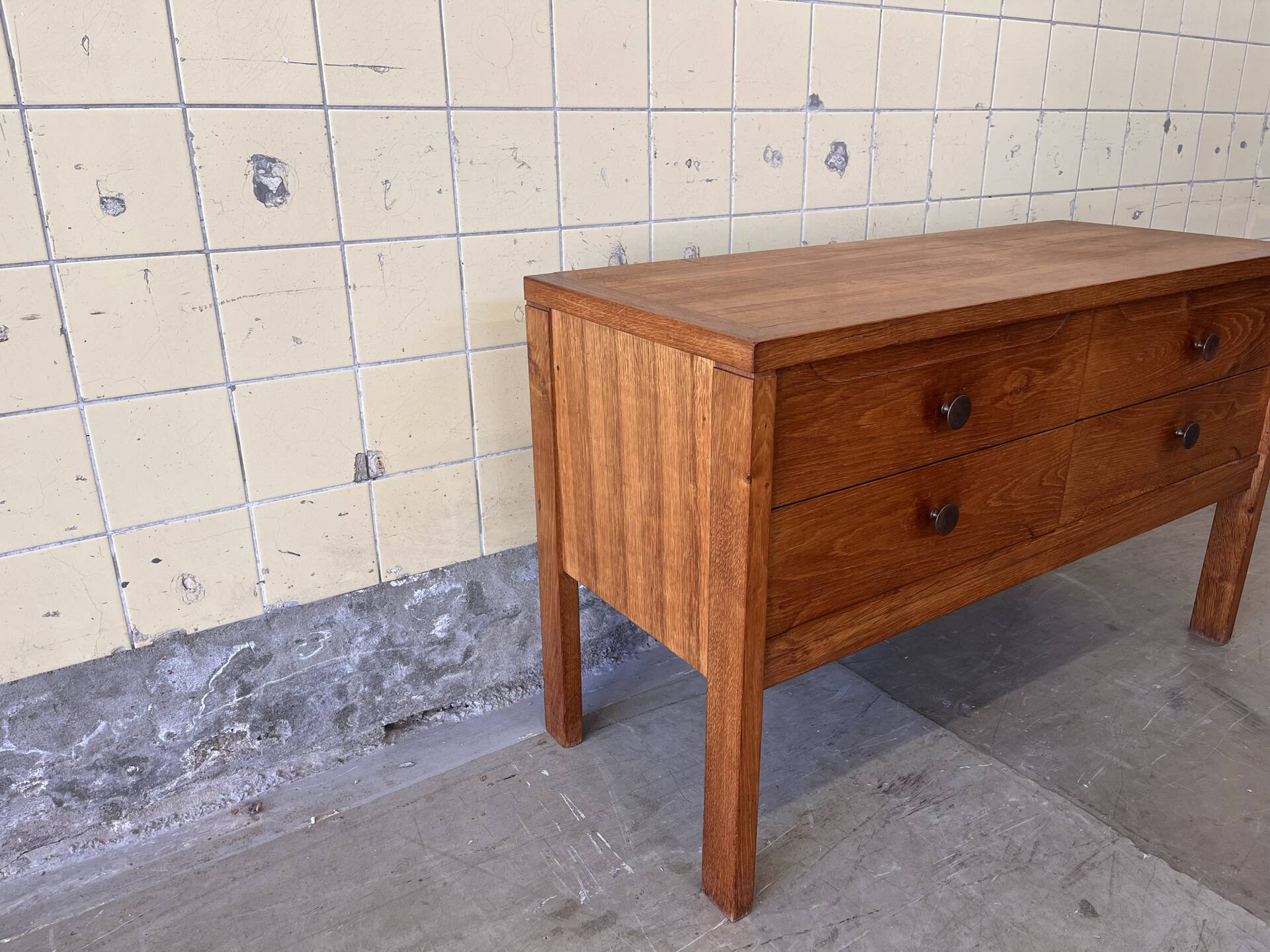 Vintage elm wood cabinet