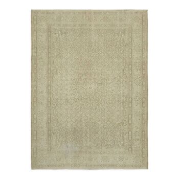 Hand-knotted persian vintage 1970s 211 cm x 286 cm beige wool carpet