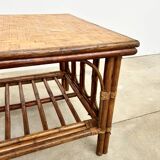 Square Coffee Table in Rattan & Bamboo – Removable Top