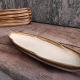 Set of 6 vintage English oval snack plates Active